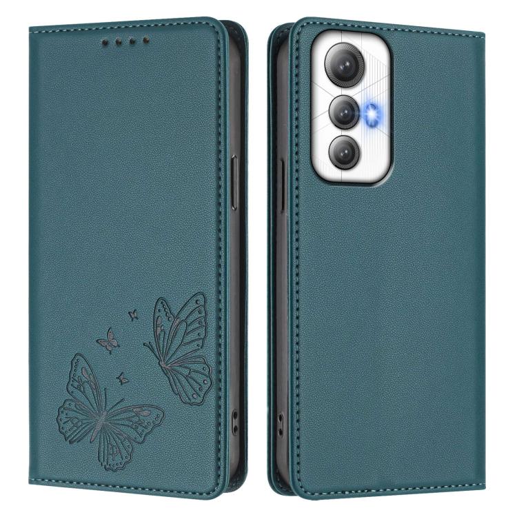 For Cubot Max 5 Strong Magnetic Dual Butterfly RFID Vegan Leather Phone Case