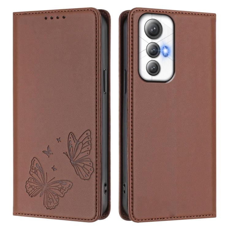 For Cubot Max 5 Strong Magnetic Dual Butterfly RFID Vegan Leather Phone Case