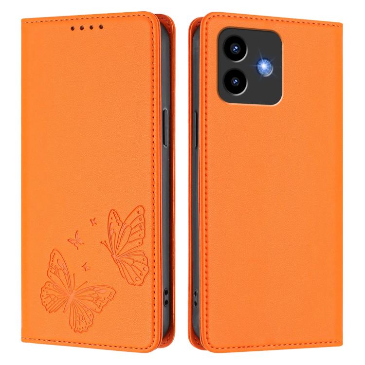 For Cubot Note 40 Strong Magnetic Dual Butterfly RFID Vegan Leather Phone Case