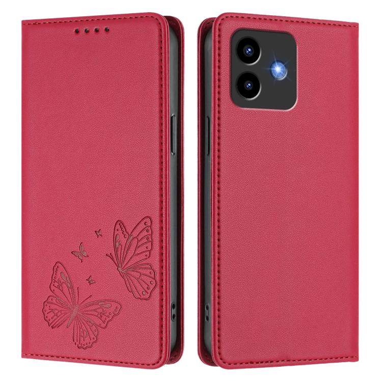 For Cubot Note 40 Strong Magnetic Dual Butterfly RFID Vegan Leather Phone Case