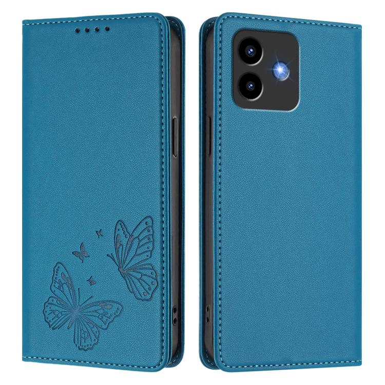 For Cubot Note 40 Strong Magnetic Dual Butterfly RFID Vegan Leather Phone Case