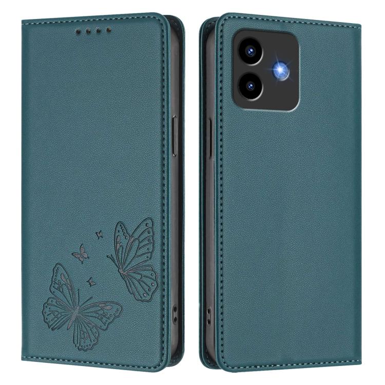 For Cubot Note 40 Strong Magnetic Dual Butterfly RFID Vegan Leather Phone Case