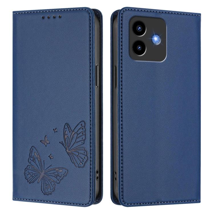 For Cubot Note 40 Strong Magnetic Dual Butterfly RFID Vegan Leather Phone Case