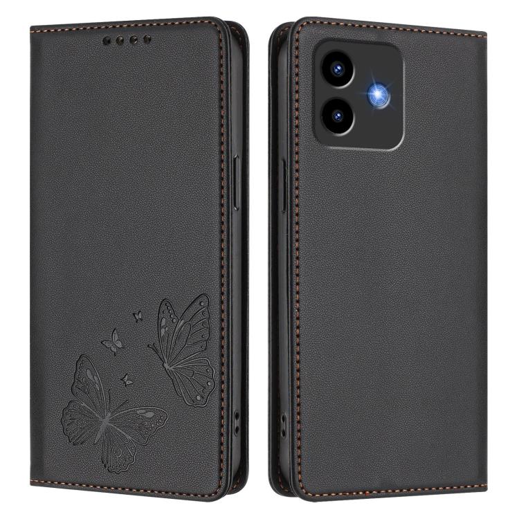 For Cubot Note 40 Strong Magnetic Dual Butterfly RFID Vegan Leather Phone Case