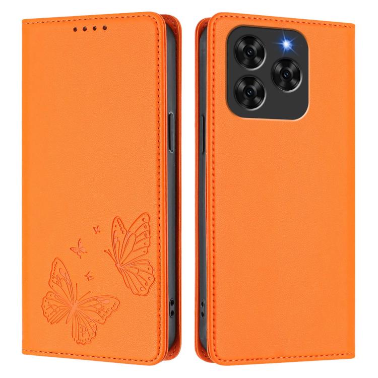 For Cubot Note 60 4G Strong Magnetic Dual Butterfly RFID Vegan Leather Phone Case