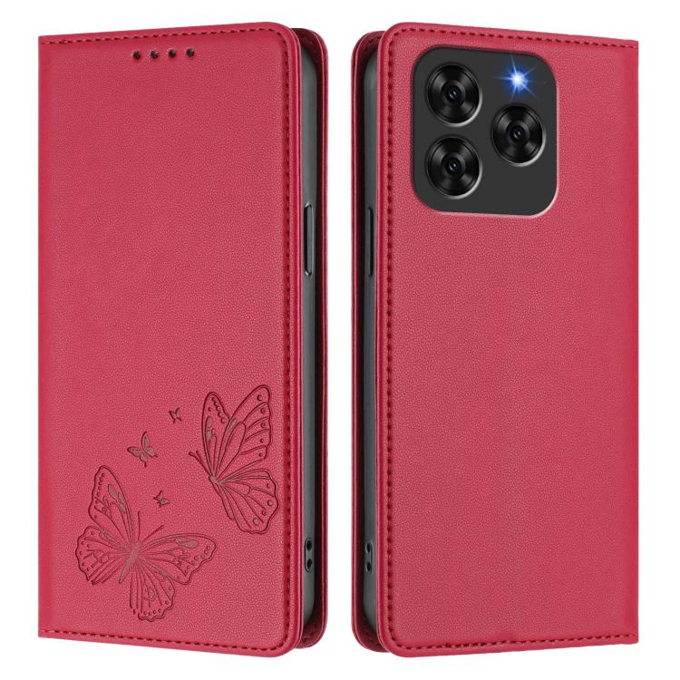 For Cubot Note 60 4G Strong Magnetic Dual Butterfly RFID Vegan Leather Phone Case