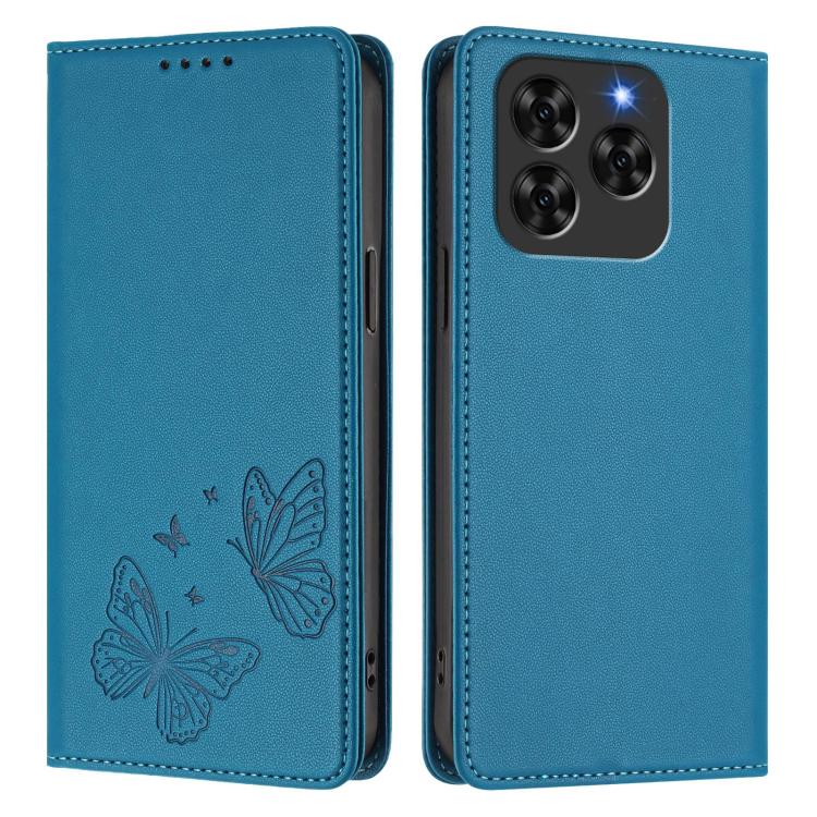 For Cubot Note 60 4G Strong Magnetic Dual Butterfly RFID Vegan Leather Phone Case