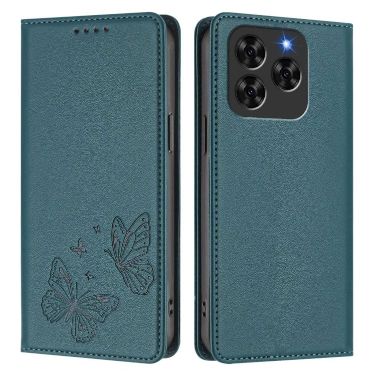 For Cubot Note 60 4G Strong Magnetic Dual Butterfly RFID Vegan Leather Phone Case