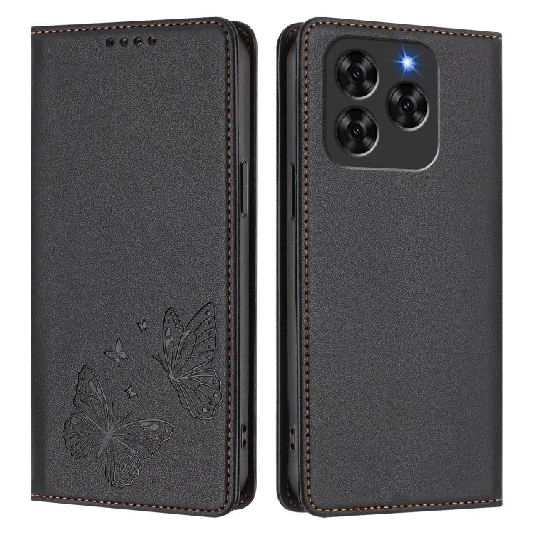 For Cubot Note 60 4G Strong Magnetic Dual Butterfly RFID Vegan Leather Phone Case