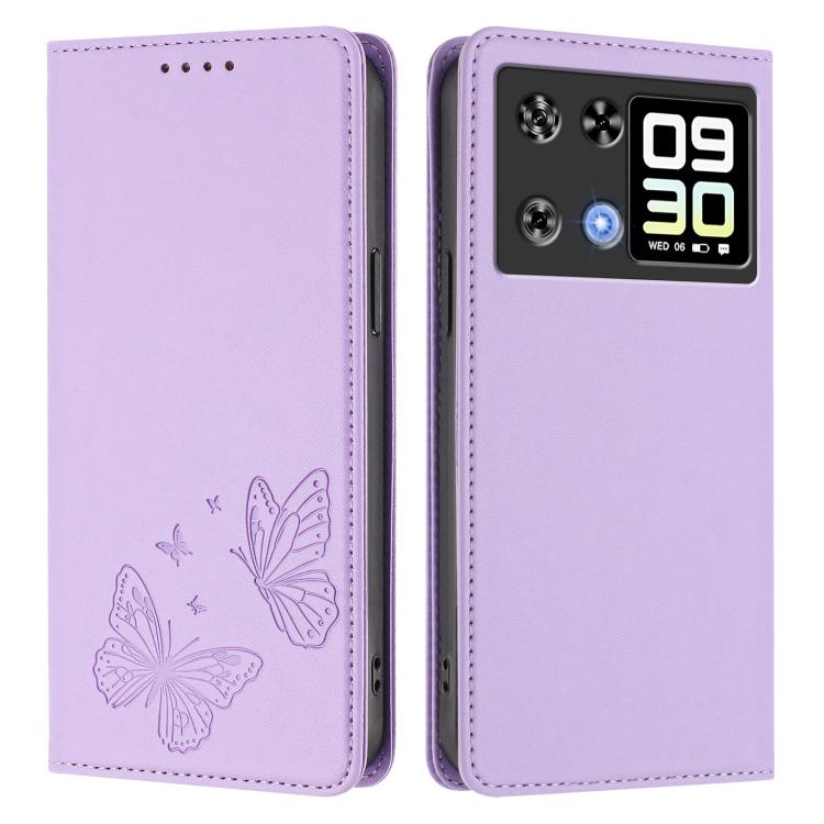 For Cubot P90 Strong Magnetic Dual Butterfly RFID Vegan Leather Phone Case