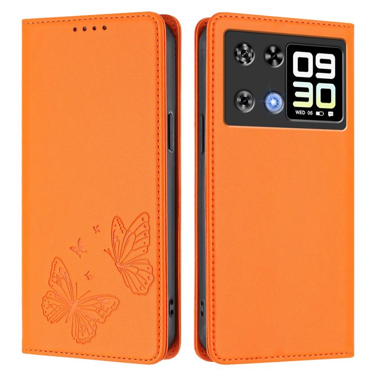 For Cubot P90 Strong Magnetic Dual Butterfly RFID Vegan Leather Phone Case