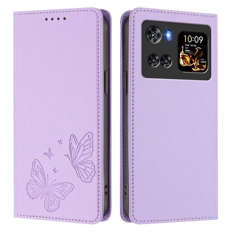 For Cubot X100 Strong Magnetic Dual Butterfly RFID Vegan Leather Phone Case