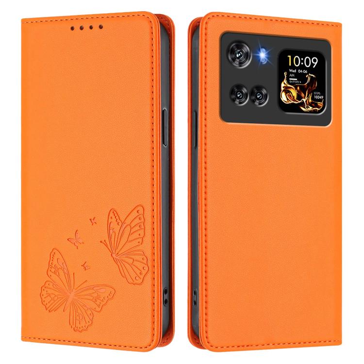 For Cubot X100 Strong Magnetic Dual Butterfly RFID Vegan Leather Phone Case