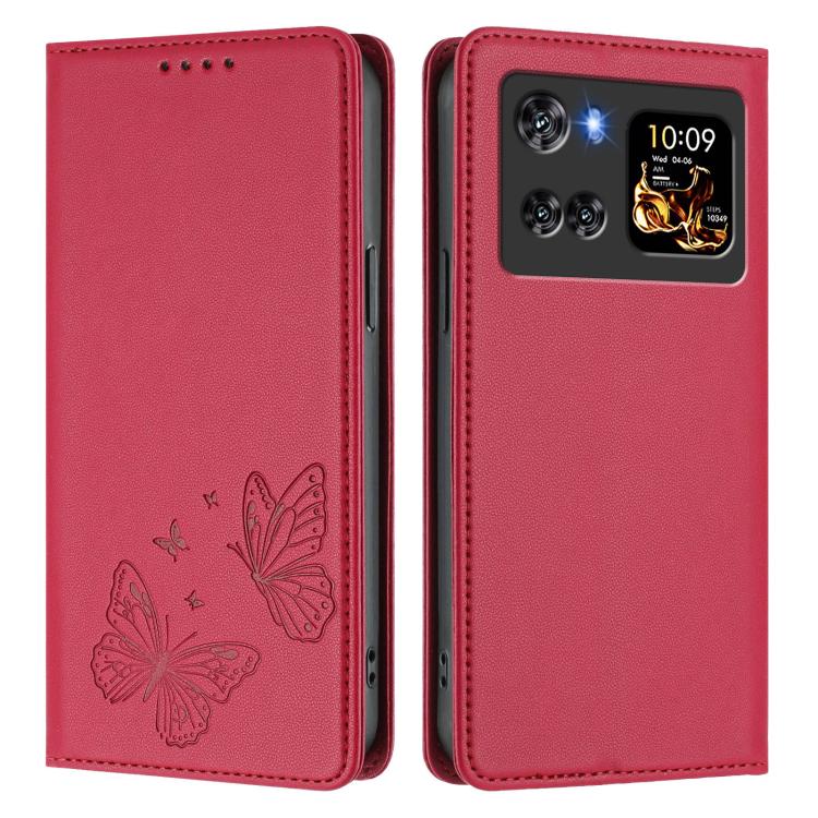 For Cubot X100 Strong Magnetic Dual Butterfly RFID Vegan Leather Phone Case