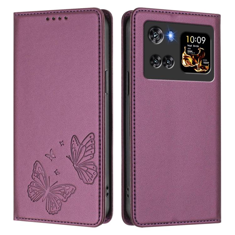 For Cubot X100 Strong Magnetic Dual Butterfly RFID Vegan Leather Phone Case