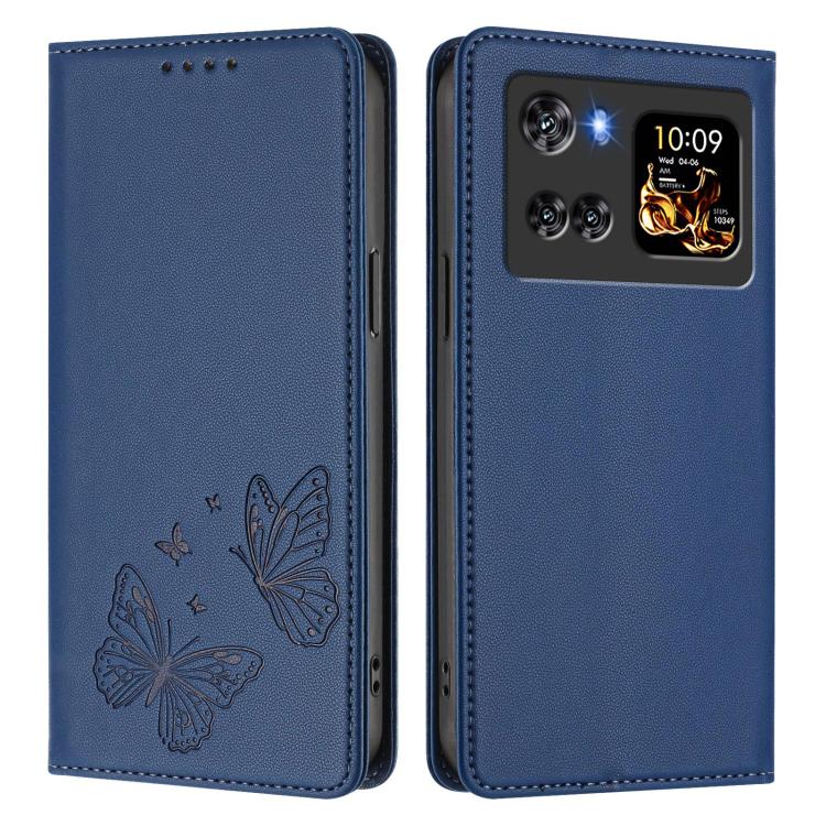 For Cubot X100 Strong Magnetic Dual Butterfly RFID Vegan Leather Phone Case