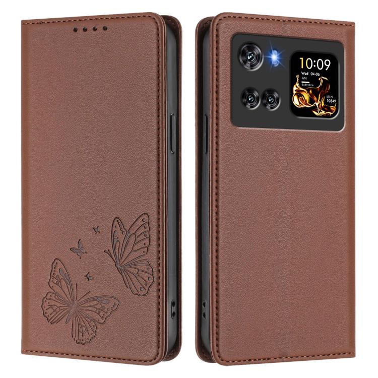 For Cubot X100 Strong Magnetic Dual Butterfly RFID Vegan Leather Phone Case