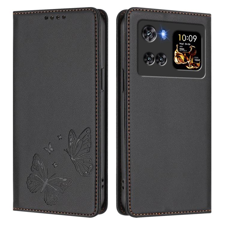 For Cubot X100 Strong Magnetic Dual Butterfly RFID Vegan Leather Phone Case