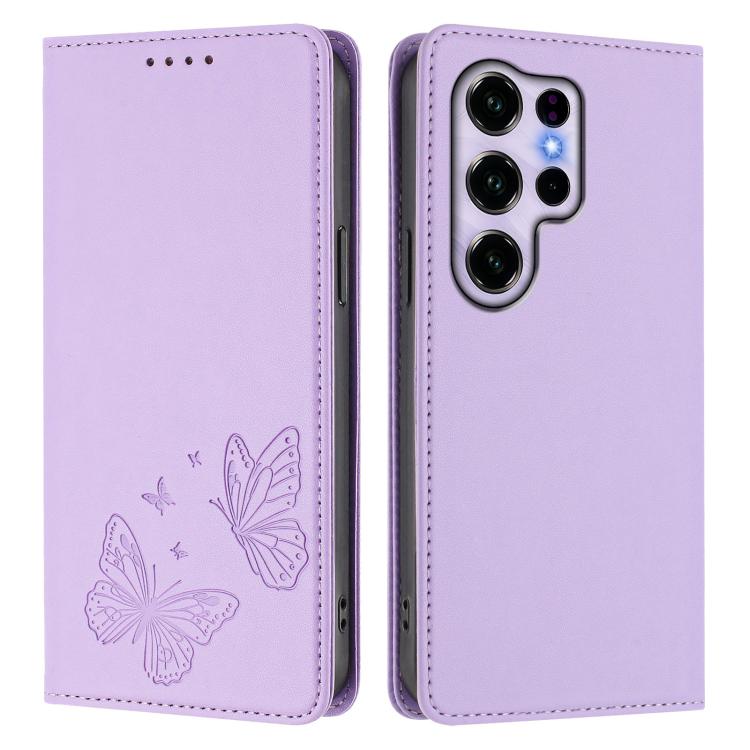 For Oukitel C2 4G 2025 Strong Magnetic Dual Butterfly RFID Vegan Leather Phone Case
