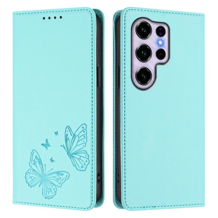 For Oukitel C2 4G 2025 Strong Magnetic Dual Butterfly RFID Vegan Leather Phone Case
