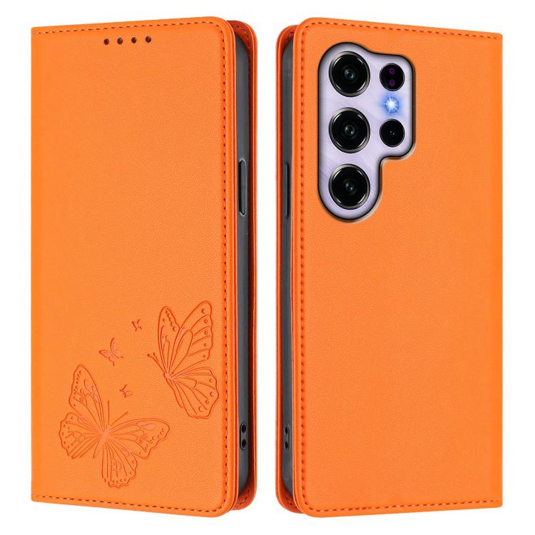 For Oukitel C2 4G 2025 Strong Magnetic Dual Butterfly RFID Vegan Leather Phone Case
