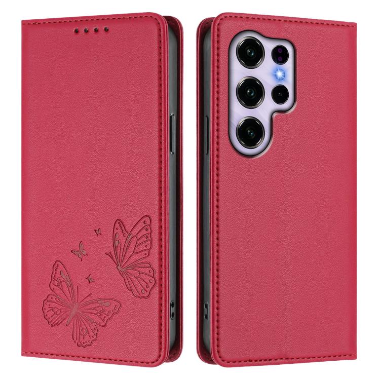 For Oukitel C2 4G 2025 Strong Magnetic Dual Butterfly RFID Vegan Leather Phone Case