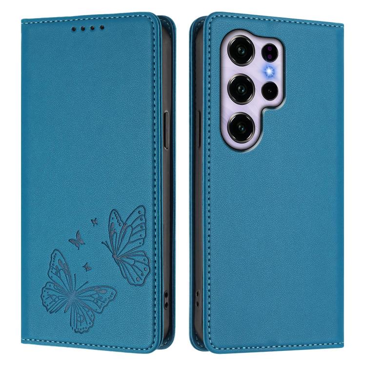 For Oukitel C2 4G 2025 Strong Magnetic Dual Butterfly RFID Vegan Leather Phone Case