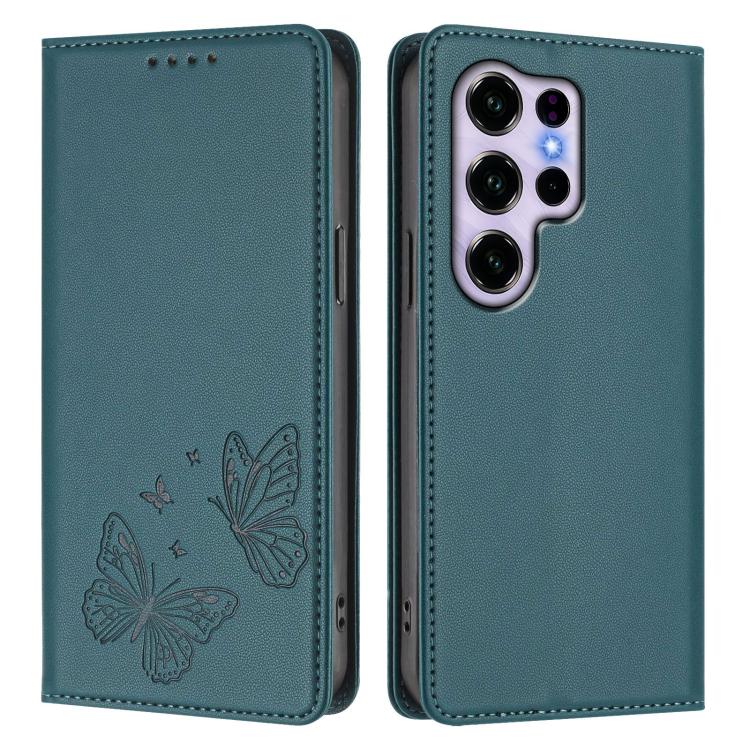 For Oukitel C2 4G 2025 Strong Magnetic Dual Butterfly RFID Vegan Leather Phone Case