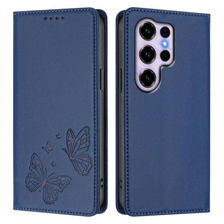 For Oukitel C2 4G 2025 Strong Magnetic Dual Butterfly RFID Vegan Leather Phone Case