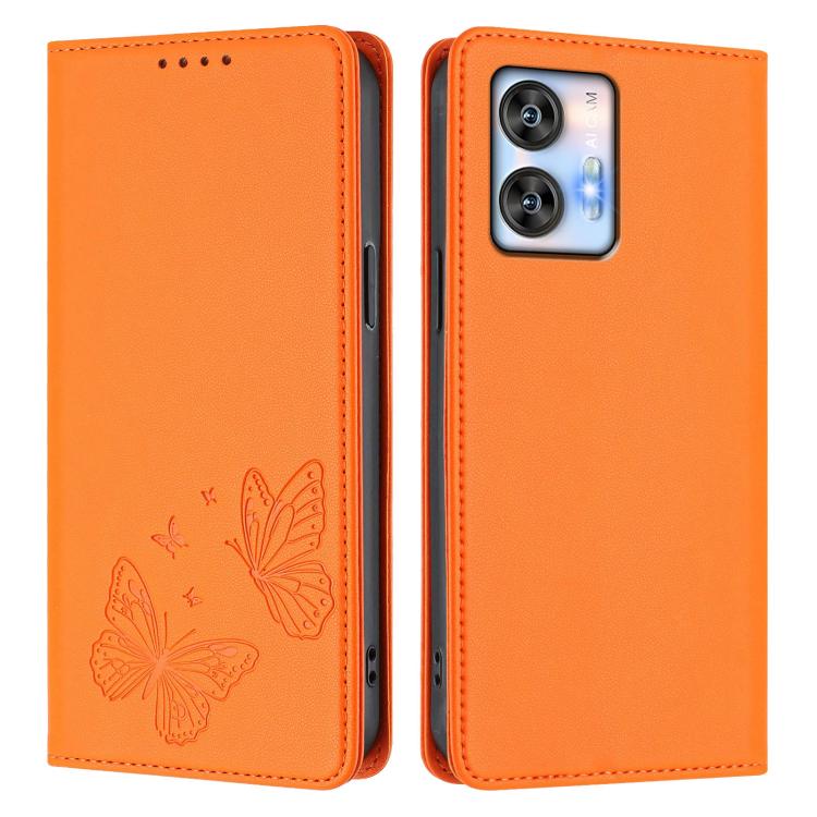 For Oukitel C35 / C36 Strong Magnetic Dual Butterfly RFID Vegan Leather Phone Case