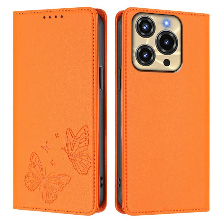 For Oukitel C69 Strong Magnetic Dual Butterfly RFID Vegan Leather Phone Case