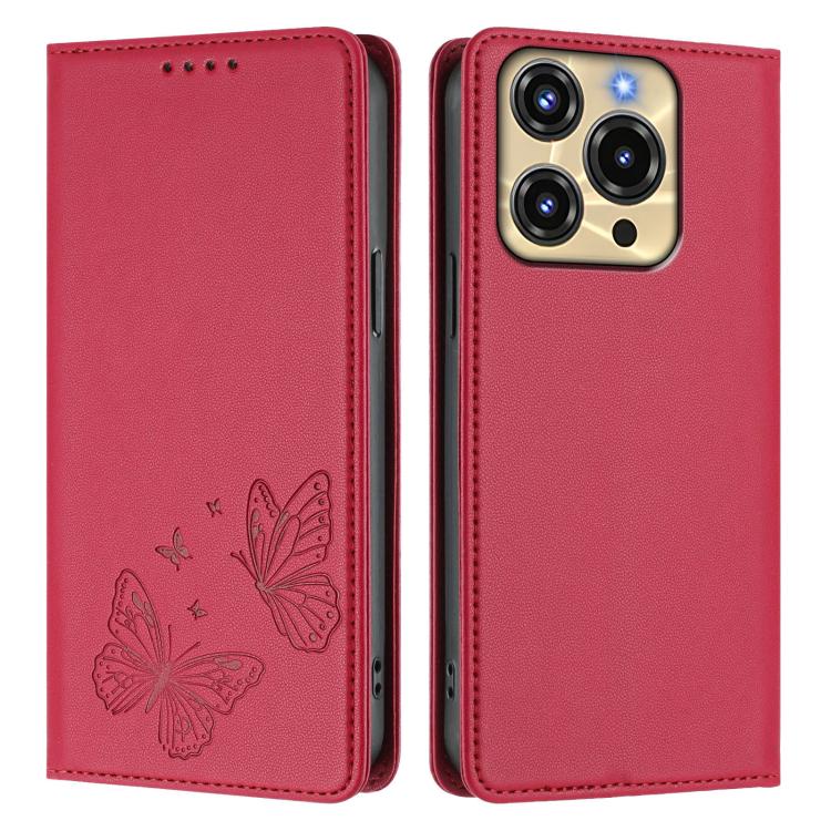 For Oukitel C69 Strong Magnetic Dual Butterfly RFID Vegan Leather Phone Case