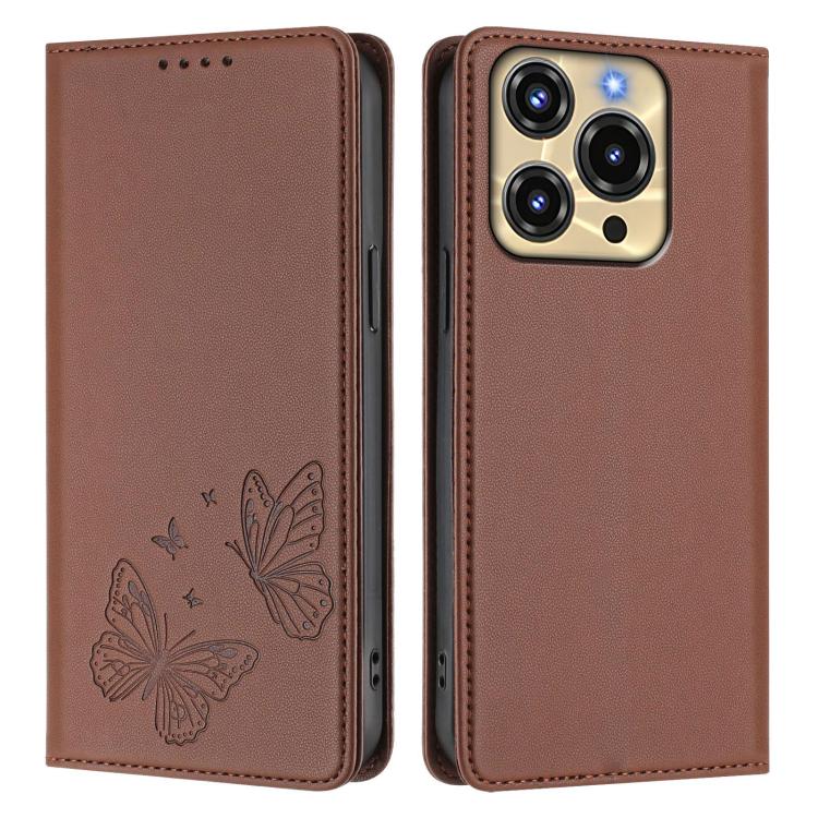 For Oukitel C69 Strong Magnetic Dual Butterfly RFID Vegan Leather Phone Case