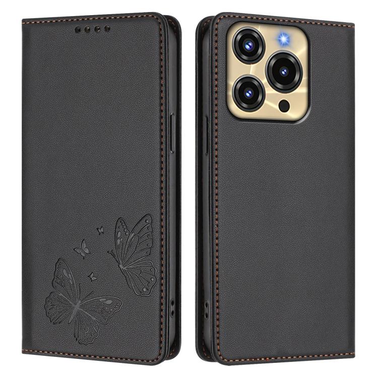 For Oukitel C69 Strong Magnetic Dual Butterfly RFID Vegan Leather Phone Case