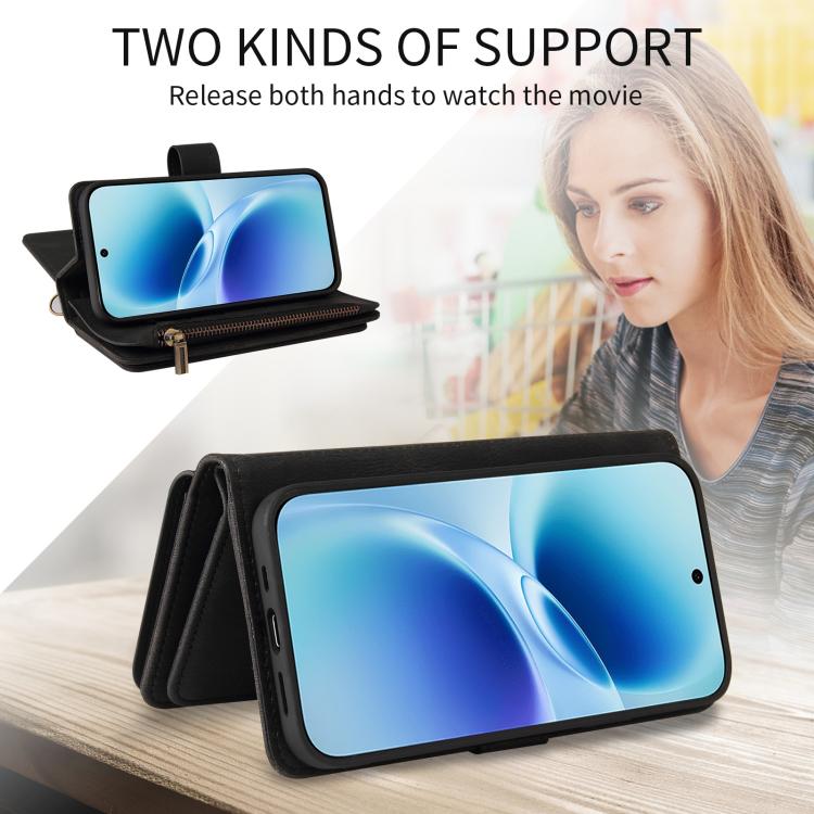 For vivo S50 Pro mini Skin Feel Multi Card Slots Zipper Wallet Leather Phone Case