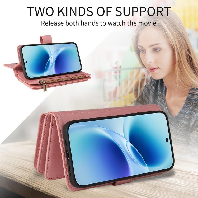 For vivo S50 Pro mini Skin Feel Multi Card Slots Zipper Wallet Leather Phone Case