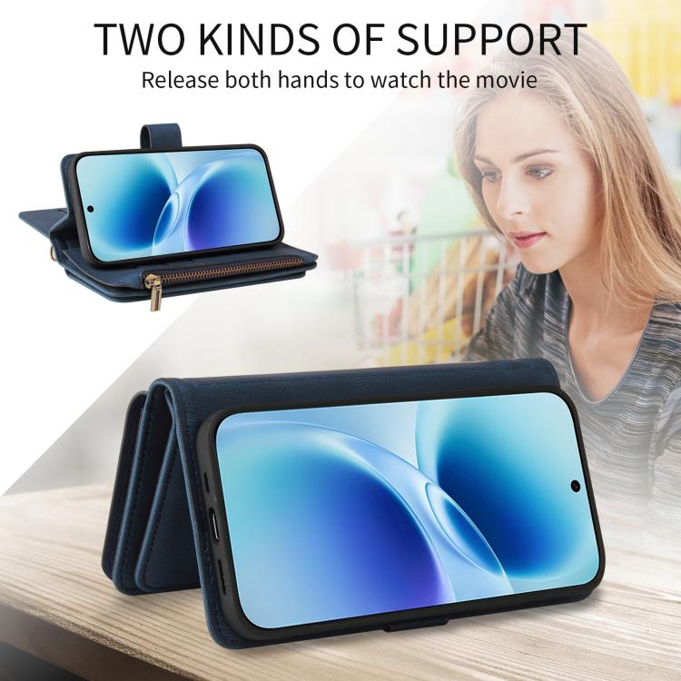 For vivo S50 Pro mini Skin Feel Multi Card Slots Zipper Wallet Leather Phone Case