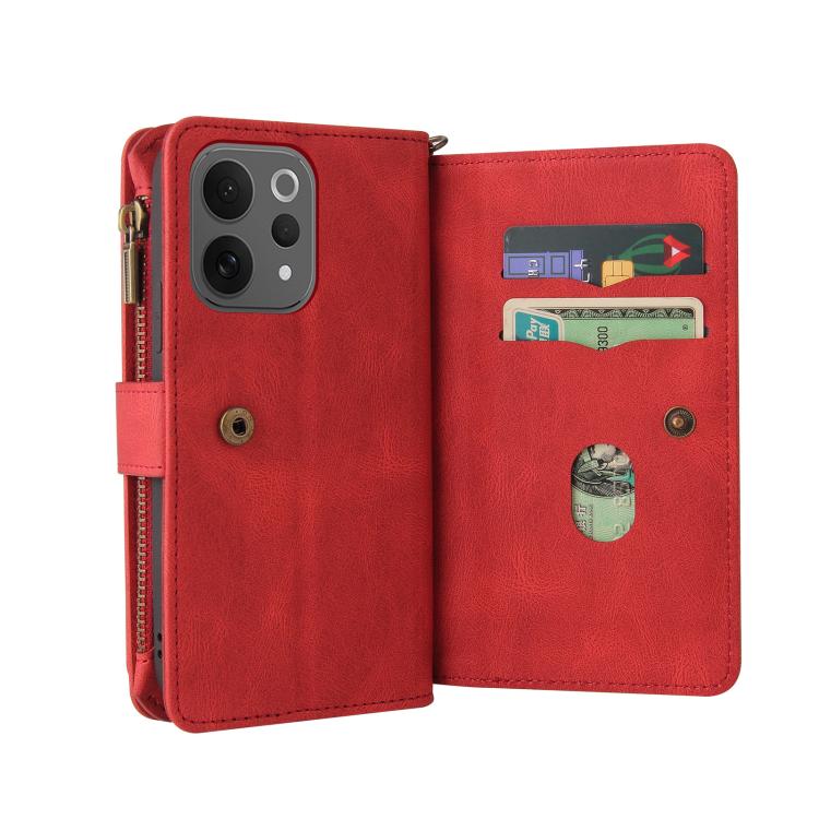 For vivo V70 5G / V70 Elite 5G Skin Feel Multi Card Slots Zipper Wallet Leather Phone Case