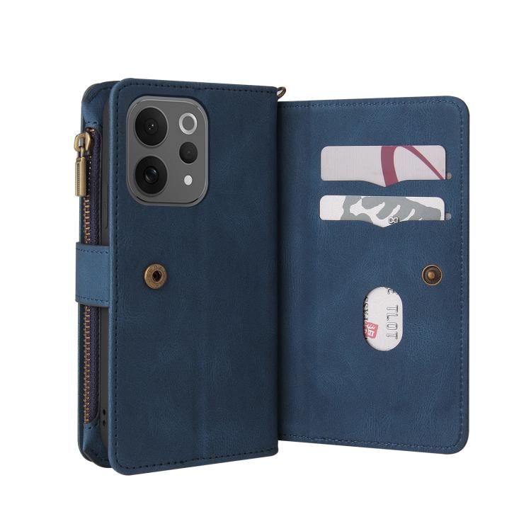 For vivo V70 5G / V70 Elite 5G Skin Feel Multi Card Slots Zipper Wallet Leather Phone Case