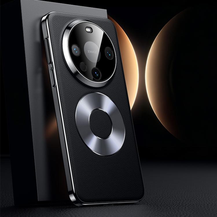 For Huawei Mate 60 Dual-Ring Magnetic Vegan Leather Phone Case