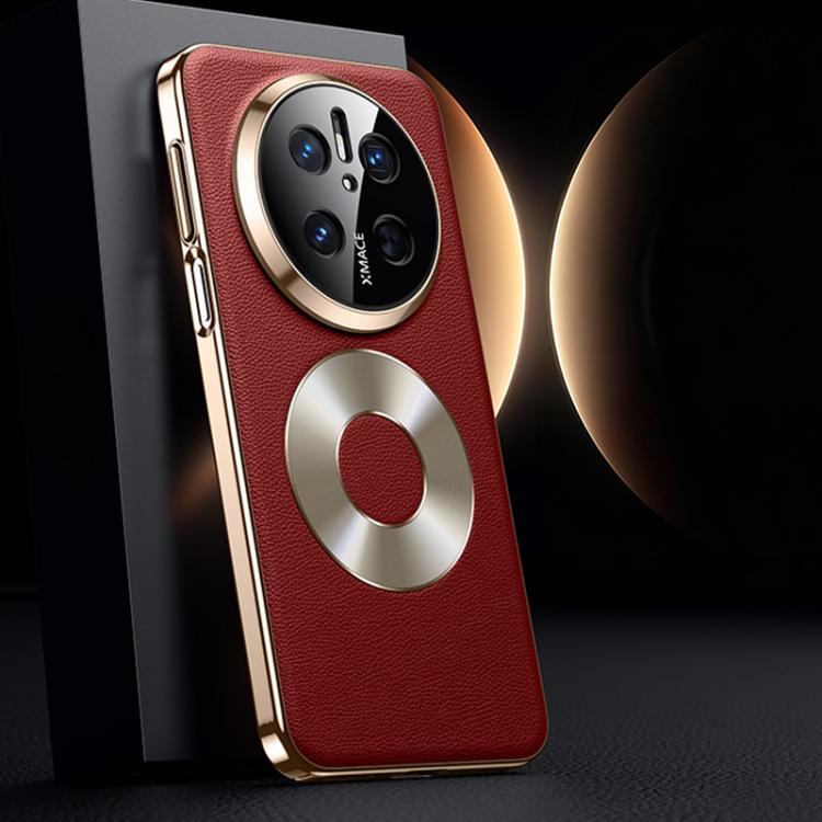For Huawei Mate 70 Dual-Ring Magnetic Vegan Leather Phone Case
