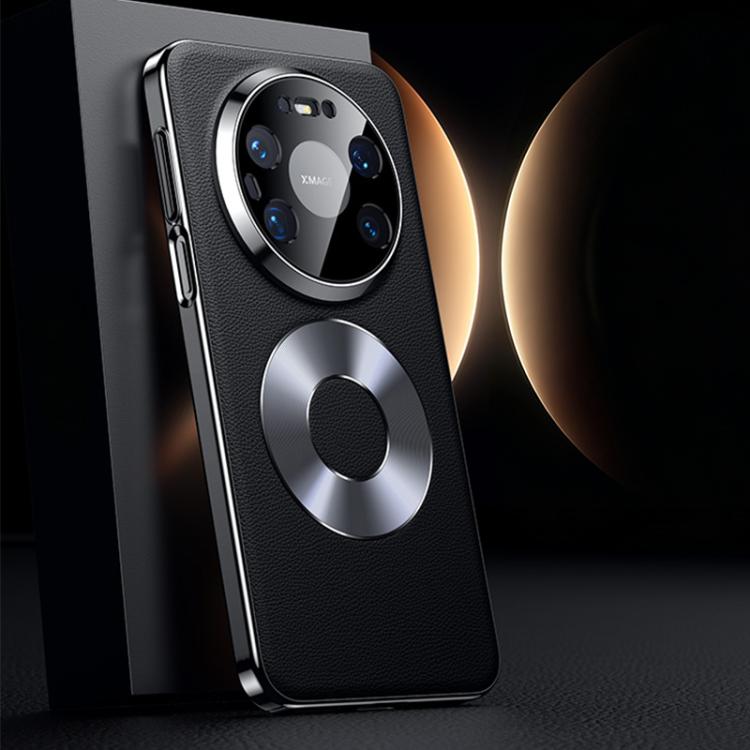 For Huawei Mate 80 Pro Max Dual-Ring Magnetic Vegan Leather Phone Case