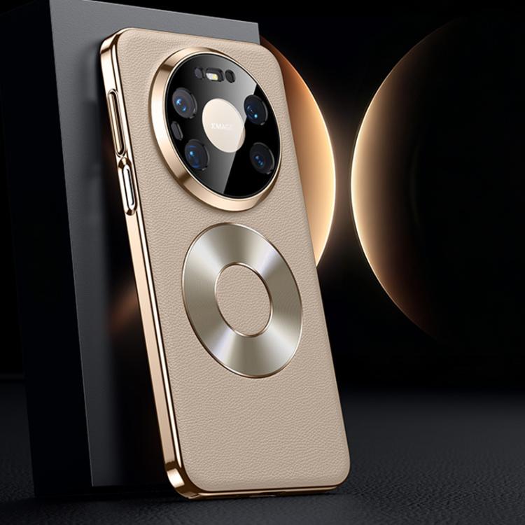 For Huawei Mate 80 Pro Max Dual-Ring Magnetic Vegan Leather Phone Case