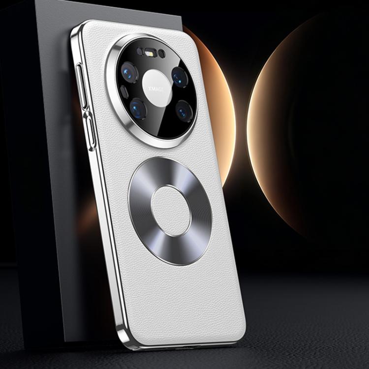 For Huawei Mate 80 Pro Max Dual-Ring Magnetic Vegan Leather Phone Case