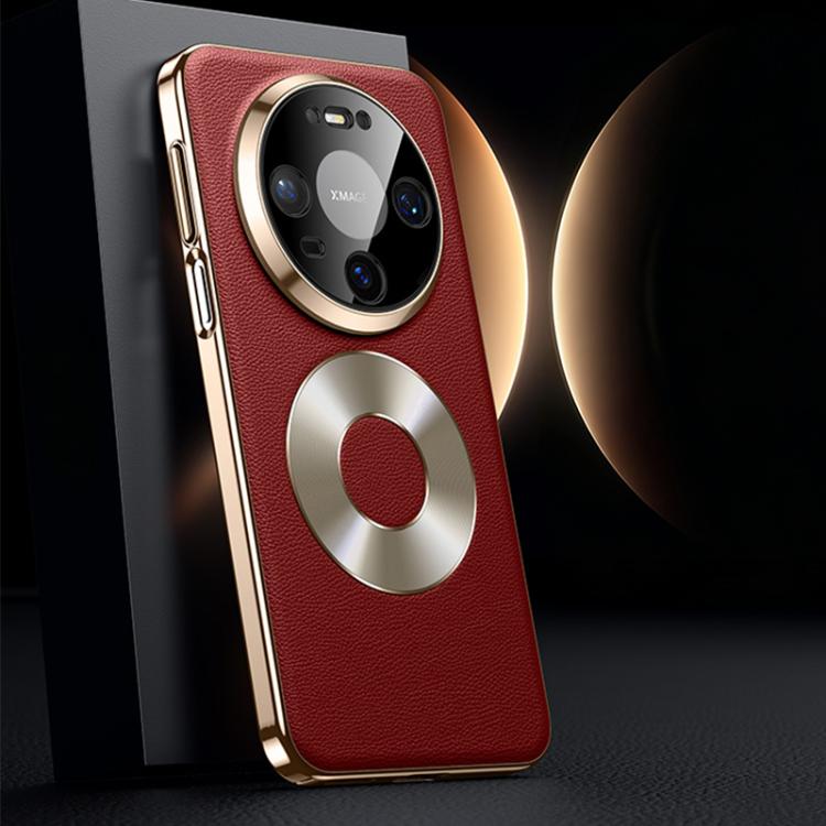 For Huawei Mate 80 / 80 Pro Dual-Ring Magnetic Vegan Leather Phone Case
