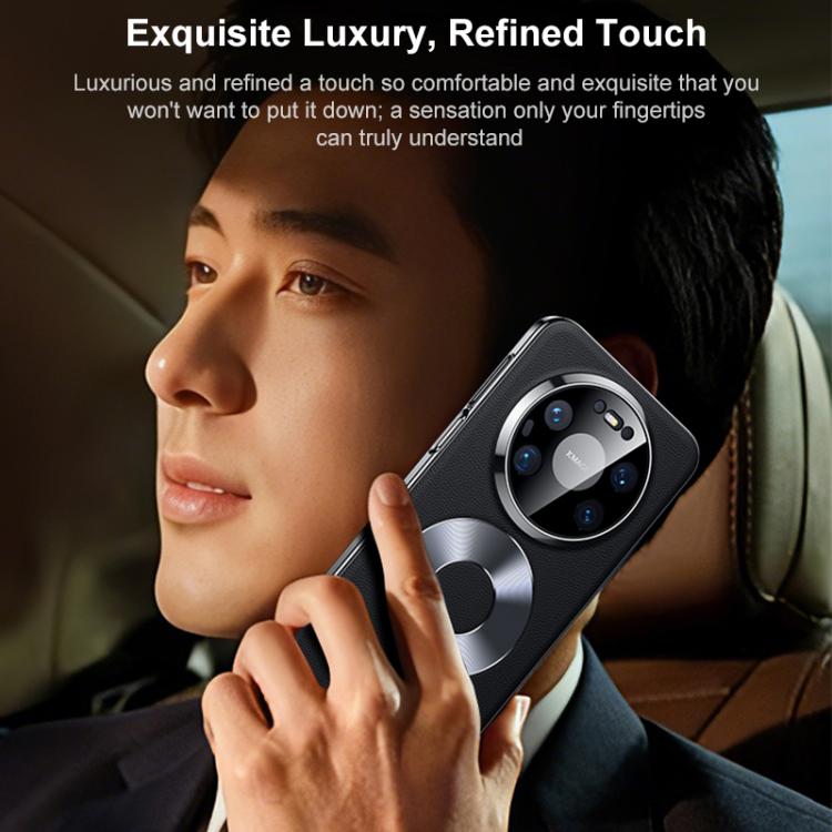 For Huawei Mate 80 Pro Max Dual-Ring Magnetic Vegan Leather Phone Case