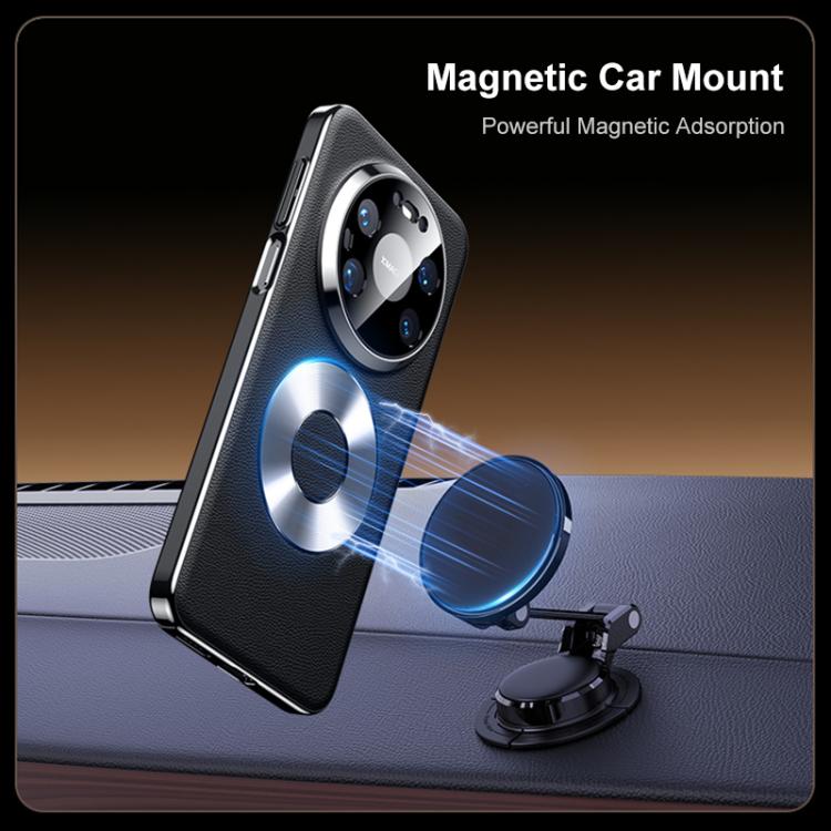 For Huawei Mate 60 Pro / 60 Pro+ Dual-Ring Magnetic Vegan Leather Phone Case