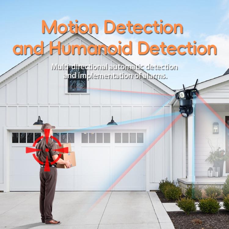 V380 3MP HD Panoramic 360 Degrees Triple Lens Wireless WiFi Surveillance Camera, EU Plug - Black