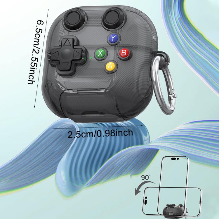 For Huawei FreeClip 2 XDcase Transparent Retro Game Console Design Earbuds Case with Holder & Stress Relief Button