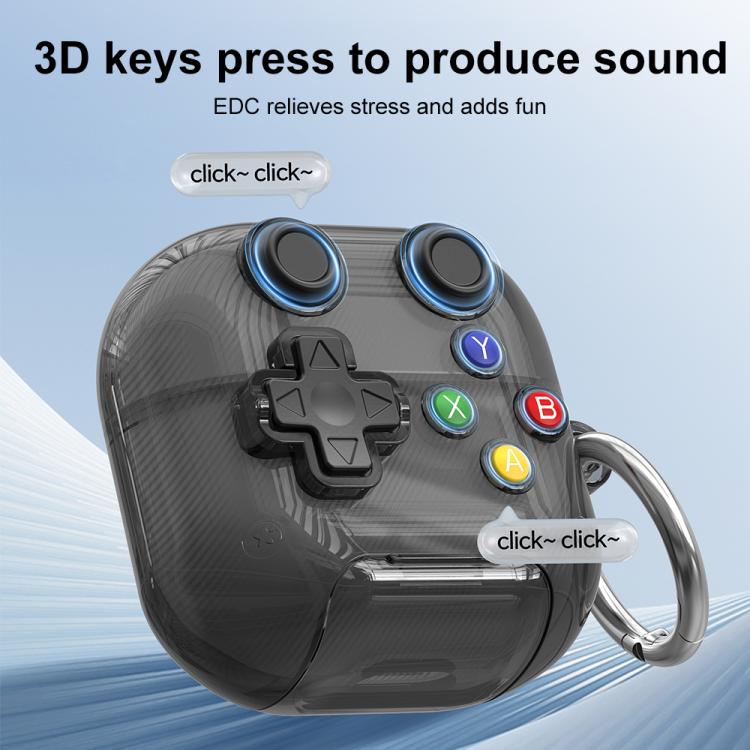 For Huawei FreeClip 2 XDcase Transparent Retro Game Console Design Earbuds Case with Holder & Stress Relief Button
